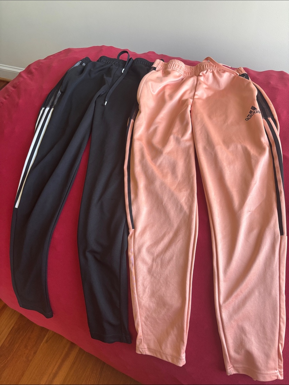 adidas Men Black & Peach Track Joggers — Twin Pair Size M